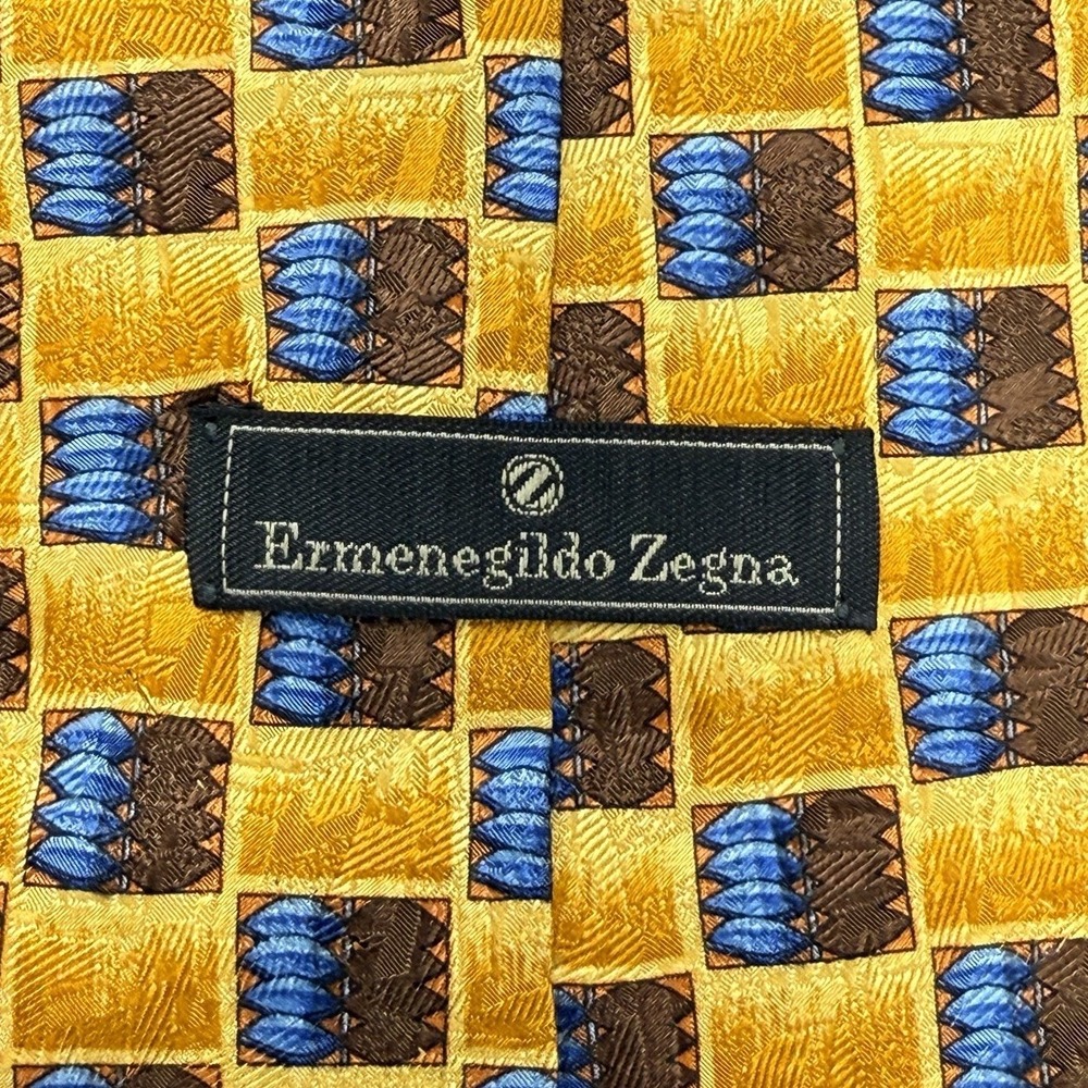 Ermenegildo Zegna Silk Yellow‎ Square Tie
